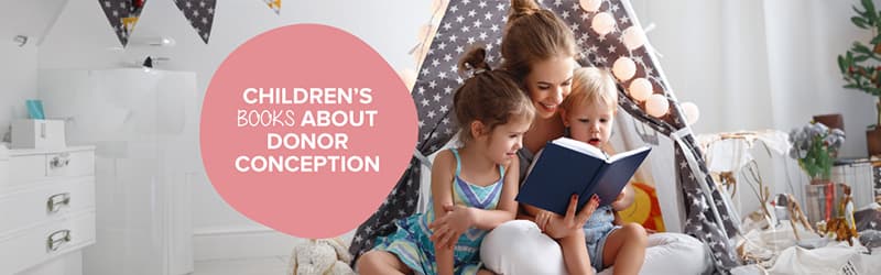 Mother reading children's books about donor-conception to her donor-conceived children Mother reading children's books about donor-conception to her donor-conceived children