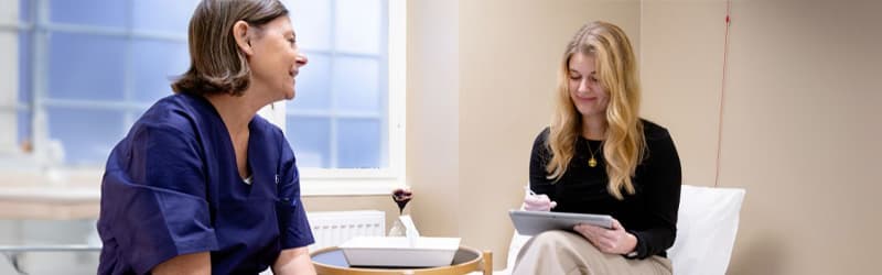 A patient receiving instructions A patient receiving instructions