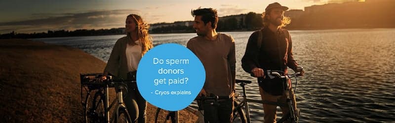 Sperm donors walking alongside a lake Sperm donors walking alongside a lake