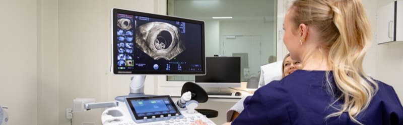 Woman about to receive an embryo transfer Woman about to receive an embryo transfer