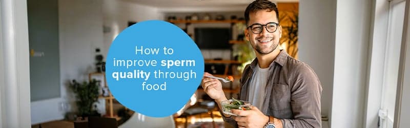 Man about to improve his sperm quality through a change in diet Man about to improve his sperm quality through a change in diet