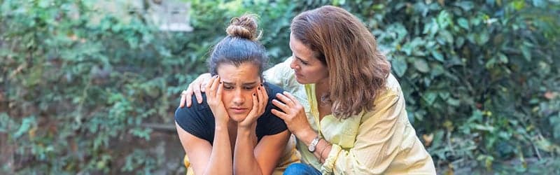 Two women in fertility treatment sad about their IUI fail Two women in fertility treatment sad about their IUI fail
