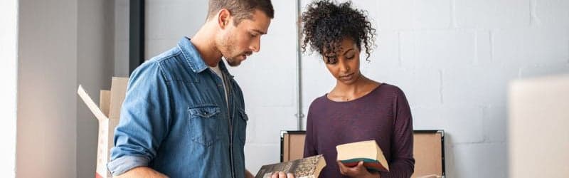 Couple struggling with infertility finding a book Couple struggling with infertility finding a book