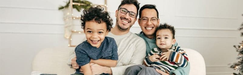 Gay couple with their children Gay couple with their children