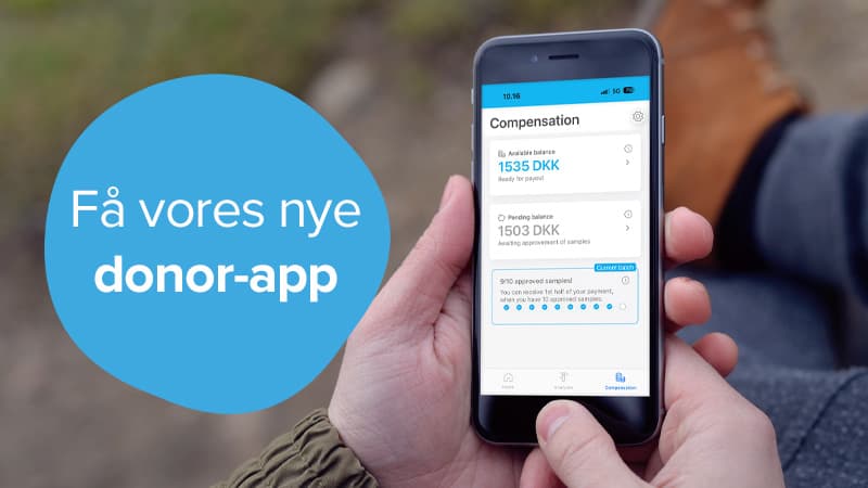 Sæddonor med Cryos donor-app på mobiltelefon Sæddonor med Cryos donor-app på mobiltelefon