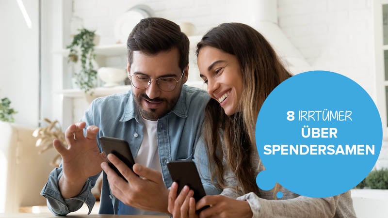 Zwei Menschen informieren sich zum Thema Spendersamen.