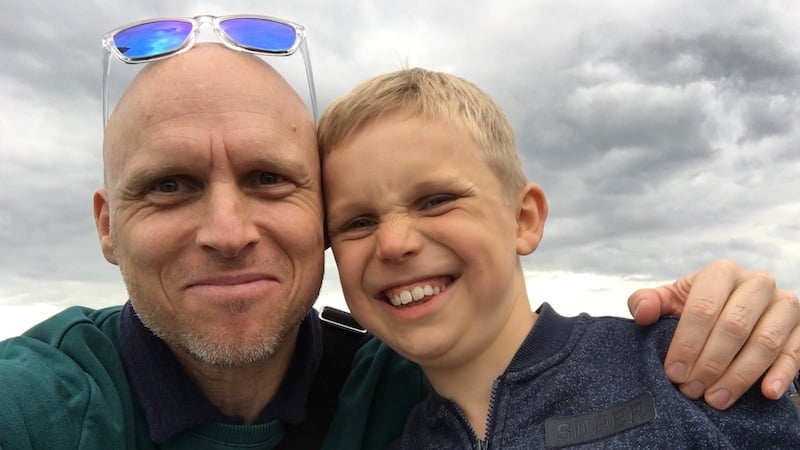 When Uffe was 10 years old, he was told that he was donor-conceived. Here  he is together with his own son