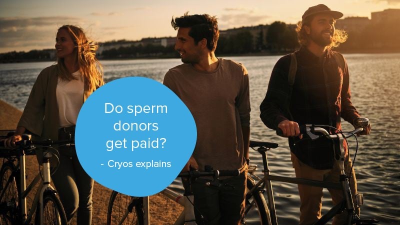 Sperm donors walking alongside a lake