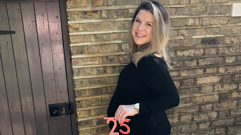 Eloise pregnant with twins conceived after using a sperm donor