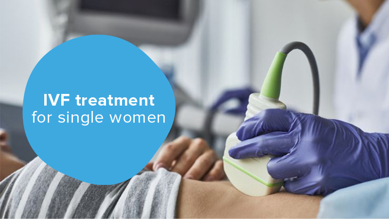 Single woman receiving IVF treatment