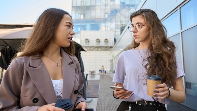 Two women talking about fertility treatment