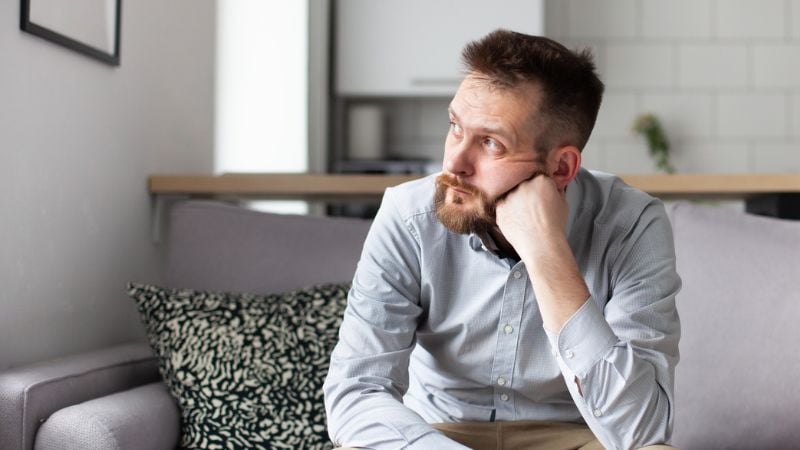 Man looking sad beacuse of his sperm quality