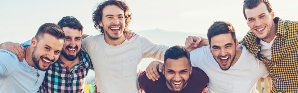 Young men of different ethnicity and appearance