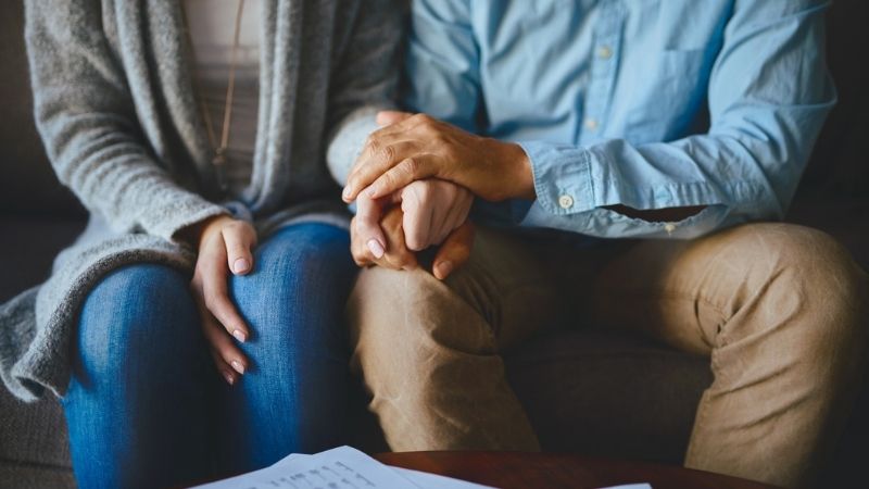 Couple grieving over a miscarriage