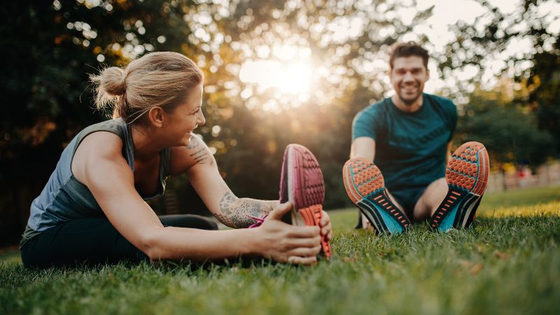 Couple exercising together