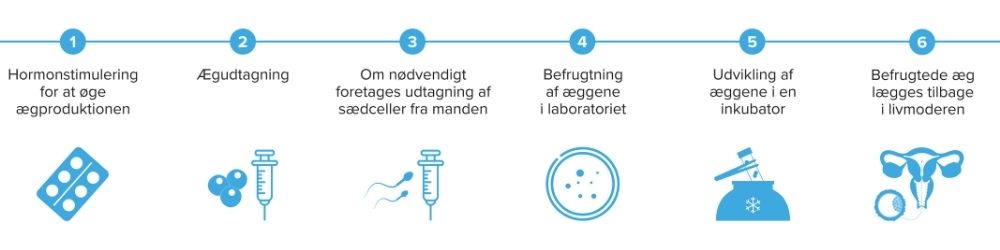 En illustration af processen, som du går igennem, når du får ICSI-behandling 