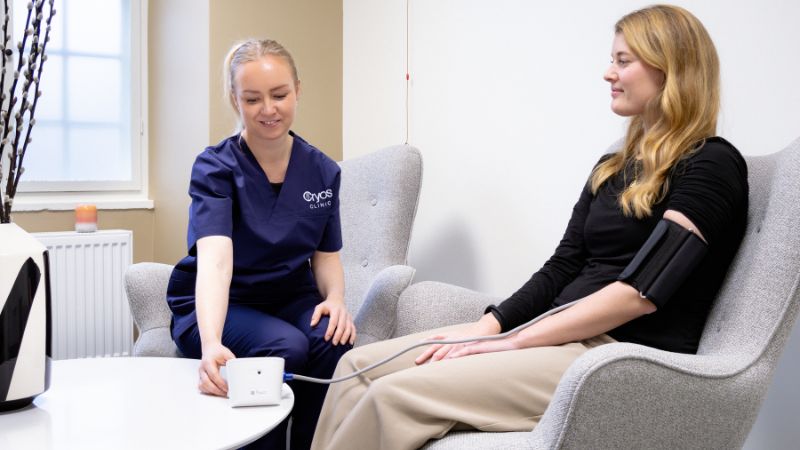 Woman being checked for fertility problems
