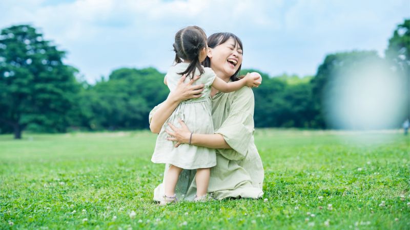 畑の母子 畑の母子