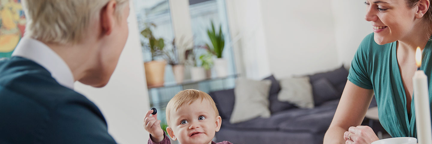 A couple who has had help from a sperm donor to have their daughter
