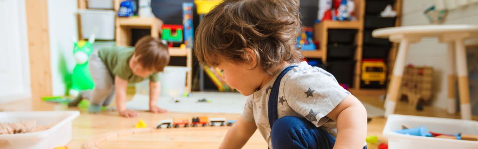Child playing in a kindergarten