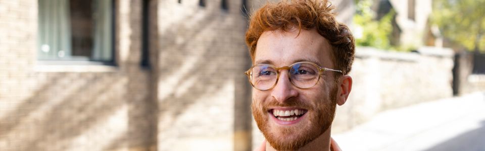 Sperm donor with red hair smiling