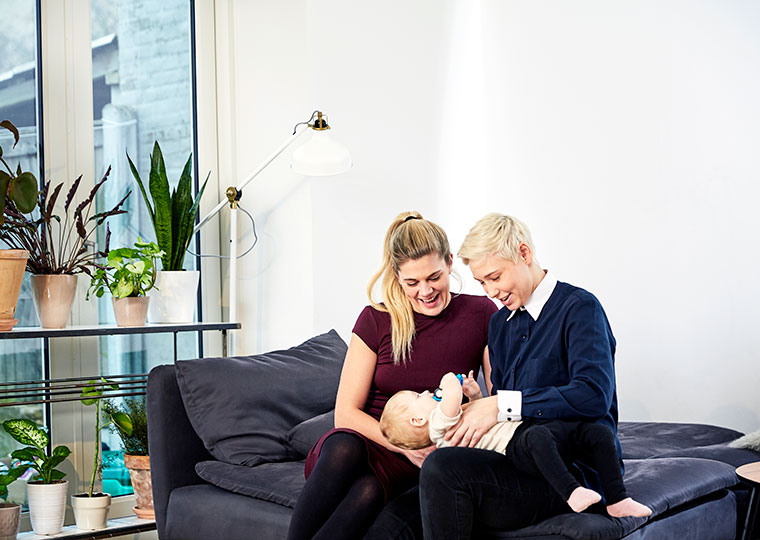 Lesbians with child after using a sperm donor