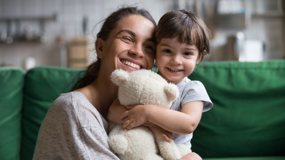 Happy mother with children conceived with sperm donation Happy mother with children conceived with sperm donation