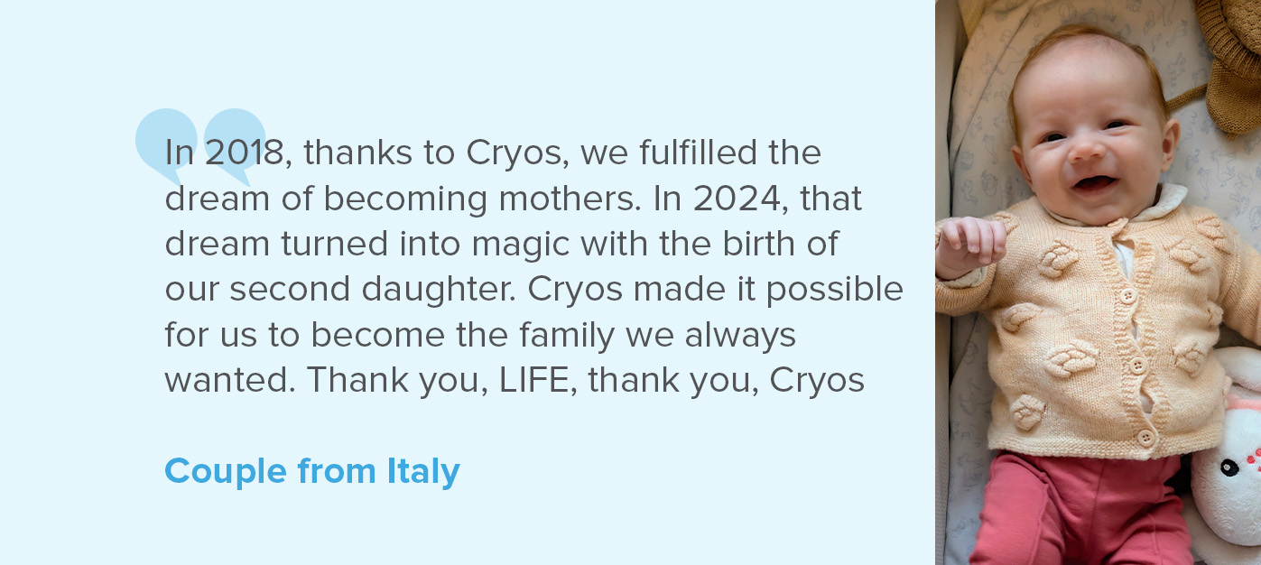 Testimonial from Italian couple with Cryos baby Testimonial from Italian couple with Cryos baby
