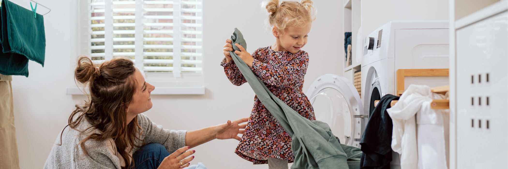 Mother and daughter having fun