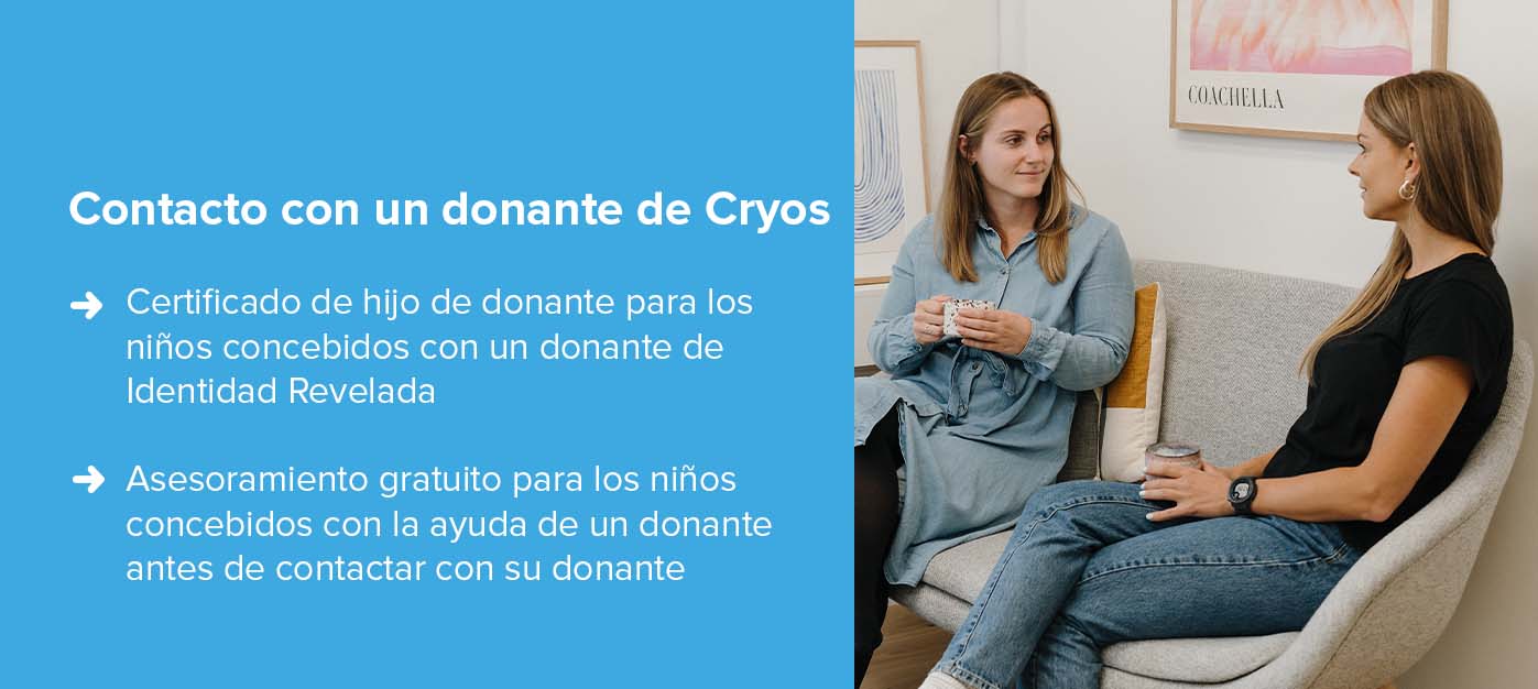 Recursos de Cryos para el contacto con el donante de esperma Recursos de Cryos para el contacto con el donante de esperma