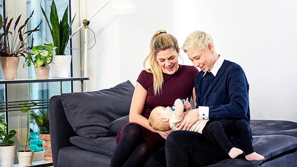 LGBTQ+ couple with baby from Cryos sperm donor LGBTQ+ couple with baby from Cryos sperm donor
