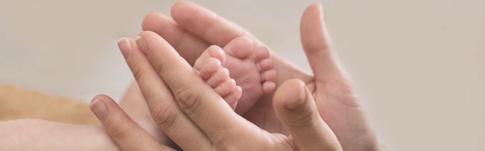 The feet of a donor-conceived child