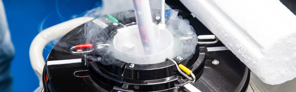 Sperm being frozen
