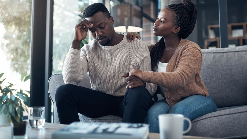 Couple struggling with male infertility Couple struggling with male infertility