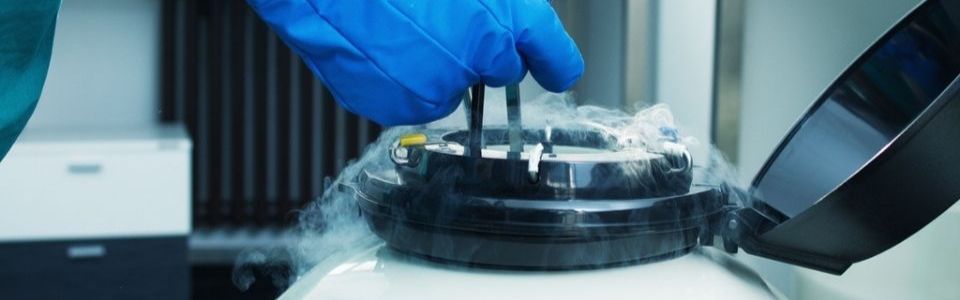Cryo tank that contains donor sperm