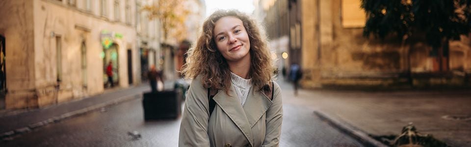 An egg donor standing in the middle of the street An egg donor standing in the middle of the street